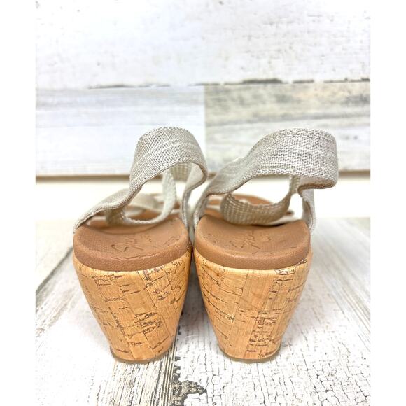 Skechers Women’s 8 Beige Beverlee High Tea Wedge Slingback Slip-On Sandals NEW - Picture 4 of 9